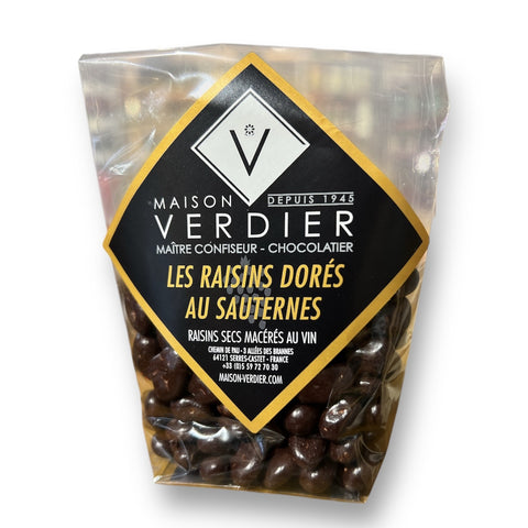 Raisins dores au Sauterne enrobes de Chocolat