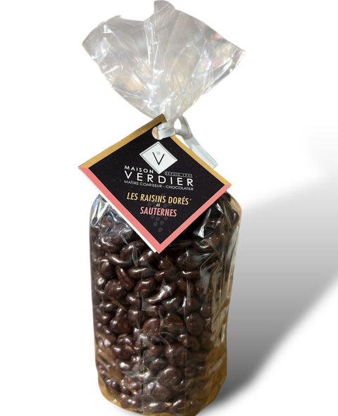 Raisins dores au Sauterne enrobes de Chocolat