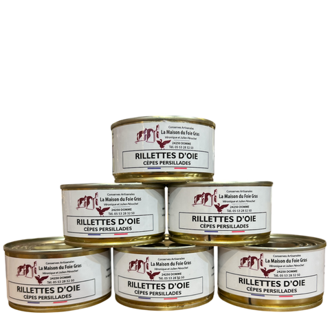 Lot de Rillettes d'oie Cèpes Persillades 130 g - 5+1 gratuite