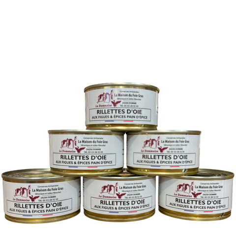 Lot de Rillettes d'oie aux figues & pain d'épices 130 g - 5+1 gratuite