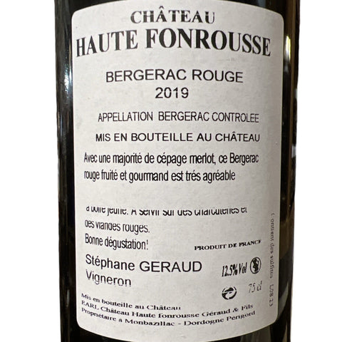Bergerac Rouge - Château Haute - Fonrousse - La Dommoise