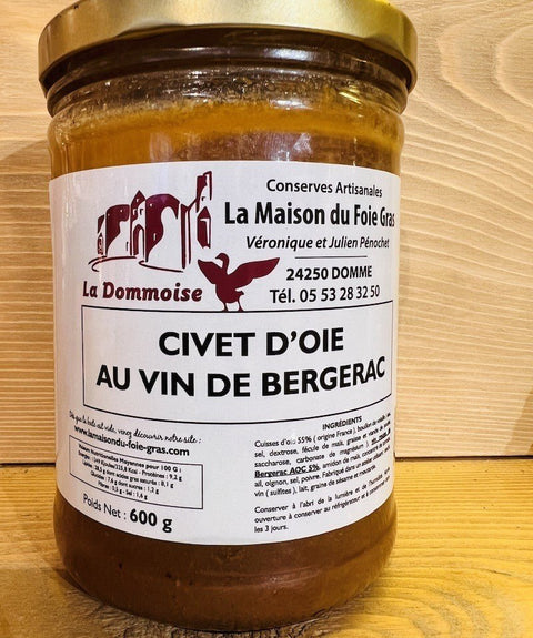 Civet d'Oie au vin de Bergerac - 600g - La Dommoise
