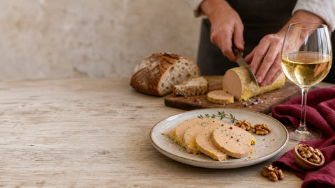 Foie gras du Périgord présenté sur une table élégante