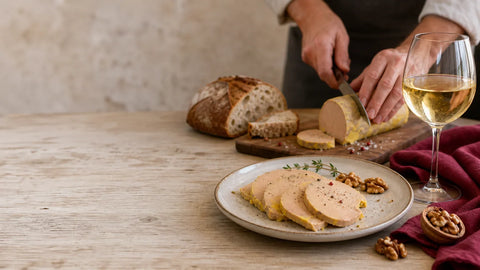 Foie gras du Périgord présenté sur une table élégante