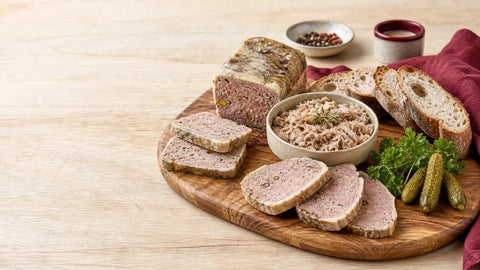Planche de dégustation avec pâté, terrine et rillettes