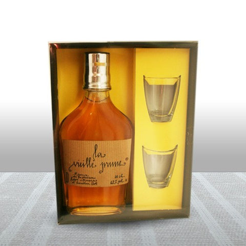 Coffret eau-de-vie de prune de souillac - 20cl + 2 verres