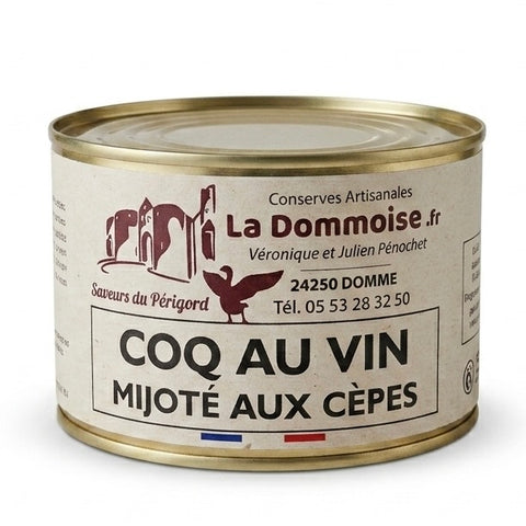 Coq au vin de Bergerac mijoté aux Cèpes - La Dommoise