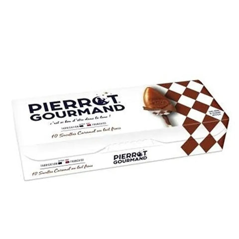 Étui 10 sucettes caramel au lait frais - PIERROT GOURMAND