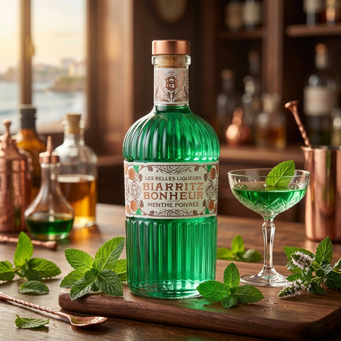 Liqueur de Menthe Poivrée - Biarritz Bonheur - La Dommoise