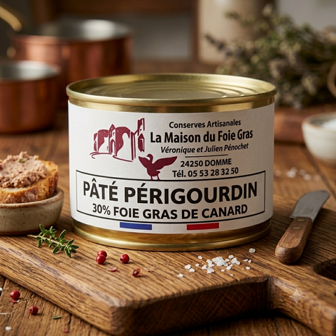 Pâté PÉRIGOURDIN 30% de foie de Canard - La Dommoise