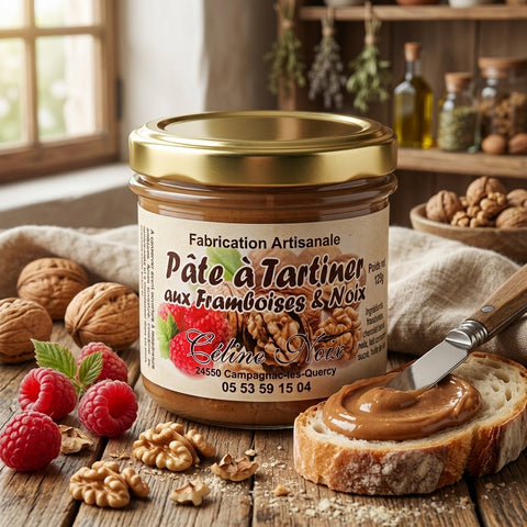 Pâte à tartiner Framboises Noix - La Dommoise