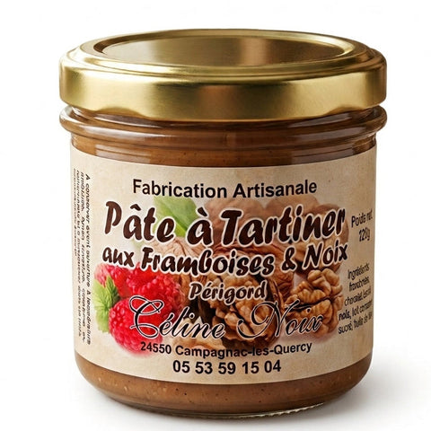 Pâte à tartiner Framboises Noix - La Dommoise