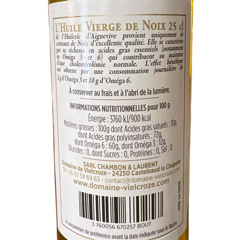 ORGANIC VIRGIN WALNUT OIL - VIELCROZE 