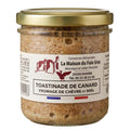 Toastinade de canard : miel et fromage de chèvre - La Dommoise